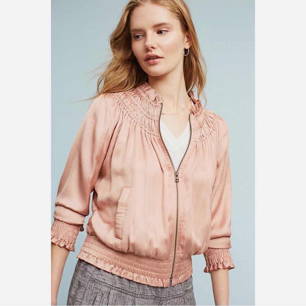 Love Sam Alexe Bomber Cropped Satin Jacket